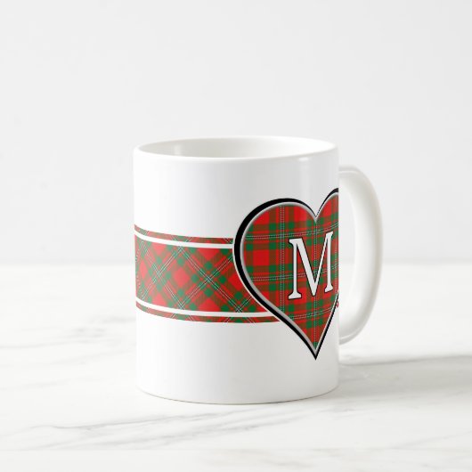 Clan Gregor MacGregor Tartan Heart Koffiemok (Voorkant rechts)