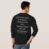 Clan Gregor Poem op Back Crest Pocket Black T-shirt (Achterkant volledig)