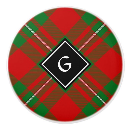 Clan Gregor Tartan Ceramic Knob Keramische Knop (Voorkant)