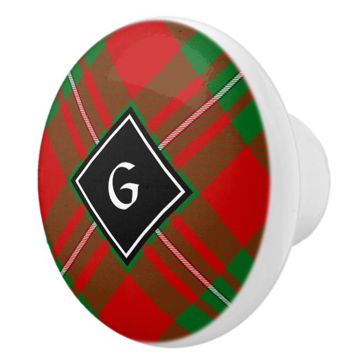 Clan Gregor Tartan Ceramic Knob Keramische Knop (Rechts)