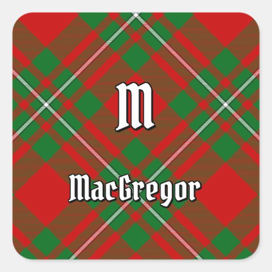 Clan Gregor Tartan Square Sticker (Voorkant)
