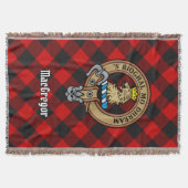 Clan Gregor Wapen over Rob Roy Tartan Deken (Voorkant)