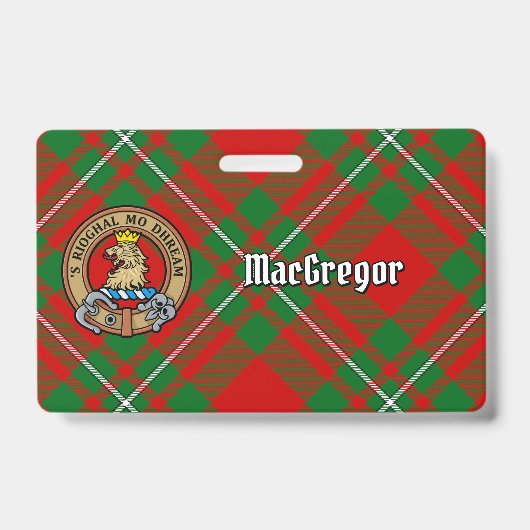 Clan Gregor Wapen over Tartan Badge (Voorzijde)