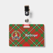Clan Gregor Wapen over Tartan Badge (Voorzijde met clip)
