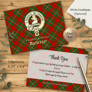 Clan Gregor Wapen over Tartan Folie Uitnodiging Briefkaart