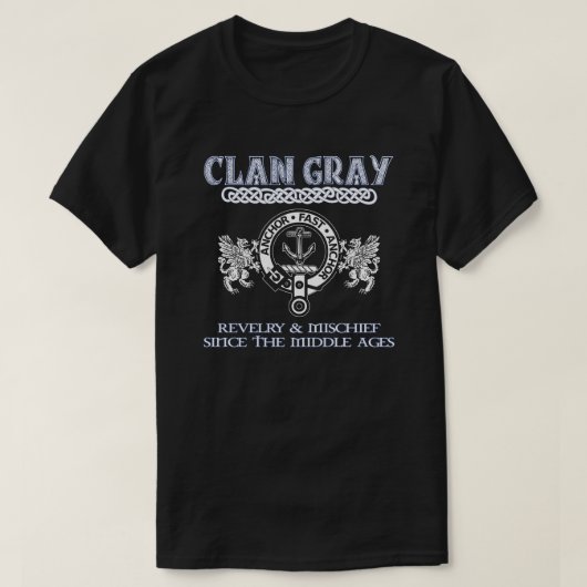 Clan Grey crest Schotse clans Schotse achternaam T-shirt (Design voorkant)