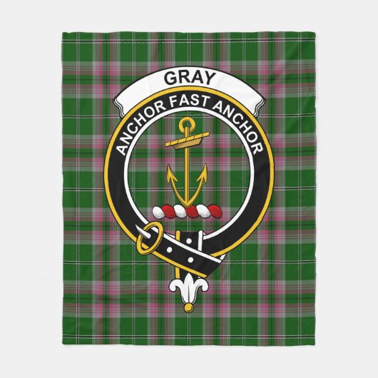 Clan Grey Hunting Tartan Pset Fleece Deken (Voorkant)