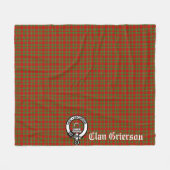 Clan Grierson Crest Badge & Tartan Fleece Deken (Voorkant (Horizontaal))