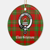 Clan Grierson Crest Badge & Tartan Keramisch Ornament (Links)