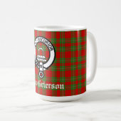 Clan Grierson Crest Badge & Tartan Koffiemok (Voorkant rechts)