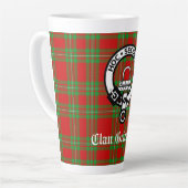 Clan Grierson Crest Badge & Tartan Latte Mok (Linkerhoek)