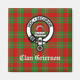 Clan Grierson Crest Badge & Tartan Magneet