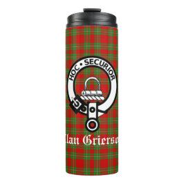 Clan Grierson Crest Badge & Tartan Thermosbeker