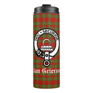Clan Grierson Crest Badge & Tartan Thermosbeker