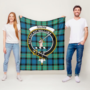 Clan Gunn Ancient Tartan Pset Fleece Deken
