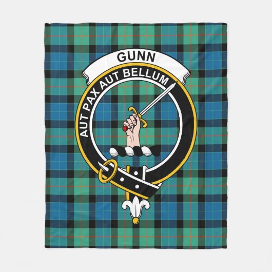 Clan Gunn Ancient Tartan Pset Fleece Deken (Voorkant)