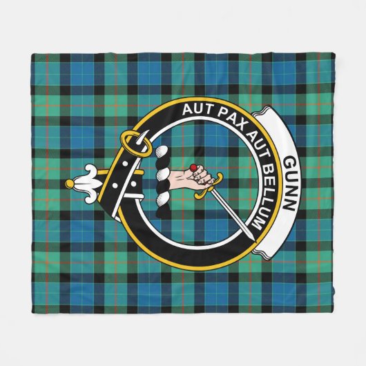 Clan Gunn Ancient Tartan Pset Fleece Deken (Voorkant (Horizontaal))