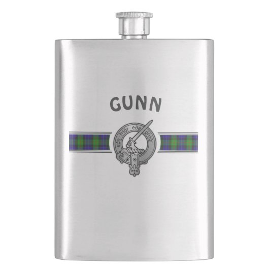 Clan Gunn (bewerken) Crest & Tartan Flacon (Voorkant)