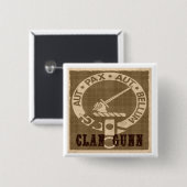 Clan Gunn Creast Sepia Square Button (Voorkant /achterkant)