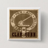 Clan Gunn Creast Sepia Square Button (Voorkant)