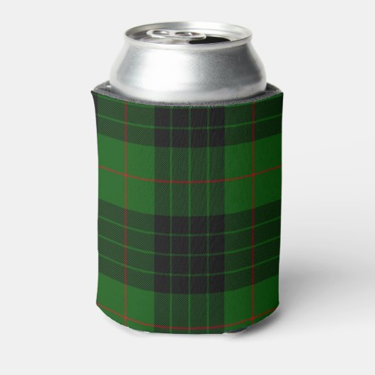 Clan Gunn Crest Badge en Tartan Blikjeskoeler (Blikje Achterkant)