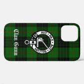 Clan Gunn Crest Badge en Tartan Case-Mate iPhone Case (Achterkant (horizontaal))
