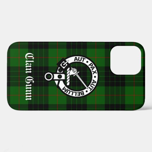 Clan Gunn Crest Badge en Tartan Case-Mate iPhone Case (Achterkant (horizontaal))