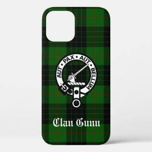 Clan Gunn Crest Badge en Tartan Case-Mate iPhone Case