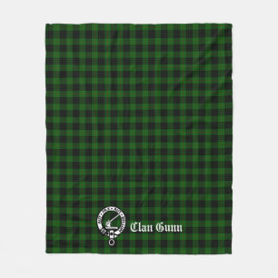 Clan Gunn Crest Badge en Tartan Fleece Deken