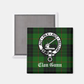 Clan Gunn Crest Badge en Tartan Magneet (Voorkant / Achterkant)