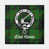 Clan Gunn Crest Badge en Tartan Magneet (Voorkant)