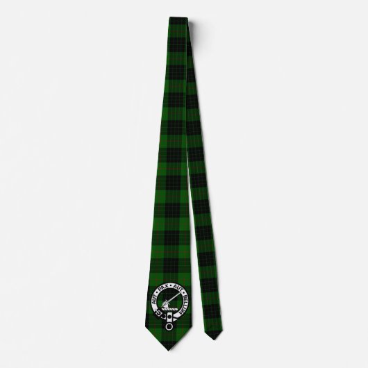 Clan Gunn Crest Badge en Tartan Stropdas (Voorkant)