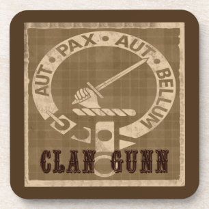 Clan Gunn Crest Badge - Sepia Drankjes Onderzetter