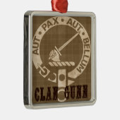 Clan Gunn Crest Badge - Sepia Metalen Ornament (Rechts)