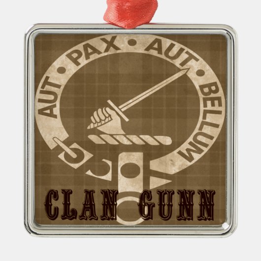 Clan Gunn Crest Badge - Sepia Metalen Ornament (Voorkant)