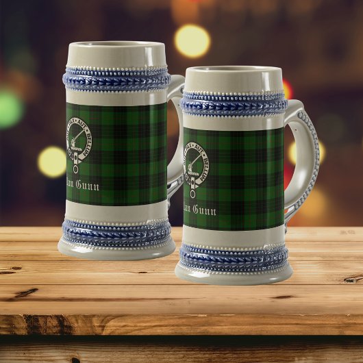 Clan Gunn Crest Badge & Tartan Bierpul