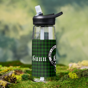Clan Gunn Crest Badge & Tartan Waterfles
