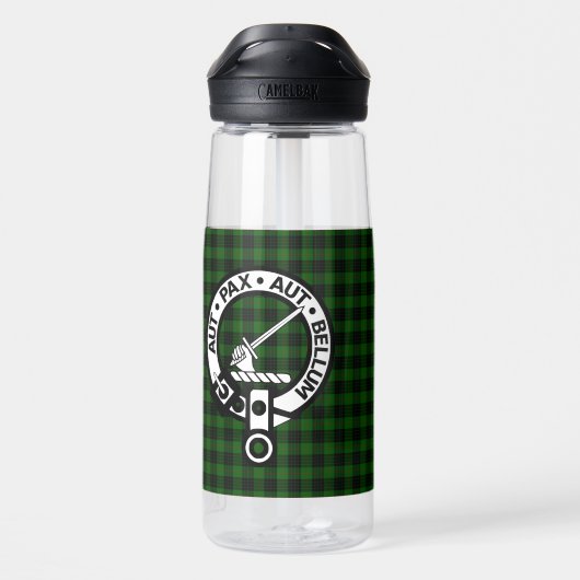 Clan Gunn Crest Badge & Tartan Waterfles (Achterkant)