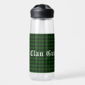 Clan Gunn Crest Badge & Tartan Waterfles (Voorkant)