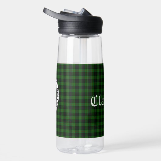 Clan Gunn Crest Badge & Tartan Waterfles (Rechts)