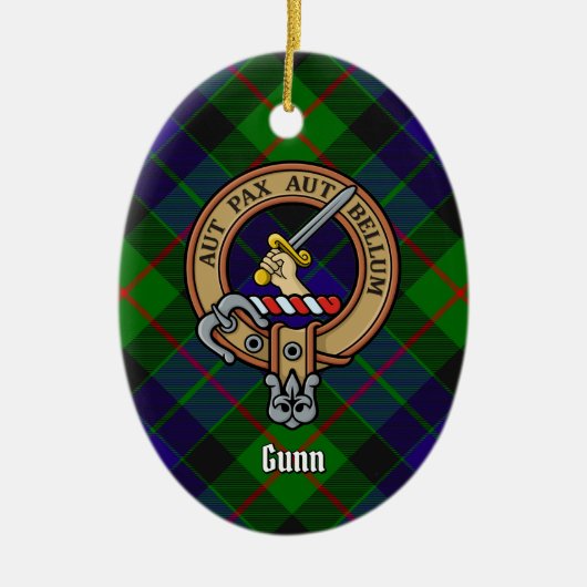 Clan Gunn Crest Ceramic Ornament (Voorkant)