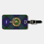 Clan Gunn Crest over Tartan Bagagelabel (Voorkant horizontaal)