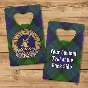 Clan Gunn Crest over Tartan Creditkaart Flessenopener