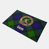 Clan Gunn Crest over Tartan Deurmat (Schuin)