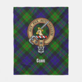 Clan Gunn Crest over Tartan Fleece Deken (Voorkant)