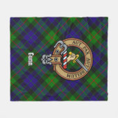 Clan Gunn Crest over Tartan Fleece Deken (Voorkant (Horizontaal))