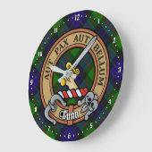 Clan Gunn Crest over Tartan Grote Klok (Hoek)