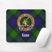 Clan Gunn Crest over Tartan Muismat (Met muis)