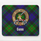 Clan Gunn Crest over Tartan Muismat (Voorkant)
