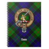 Clan Gunn Crest over Tartan Notitieboek (Voorkant)